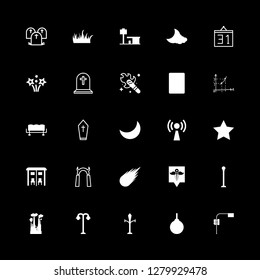 [IconsCount] night vector set. With factory, moon and cloud and grave icons in set