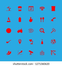 [IconsCount] object vector set. With desk lamp, bin and telephone icons in set