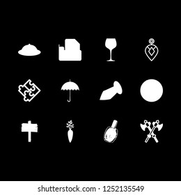 [IconsCount] object vector set. With puzzle, board and umbrella icons in set