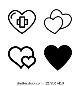 [IconsCount] organ vector set. With hearts and heart icons in set