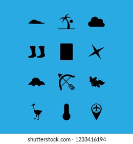 [IconsCount] outdoor vector set. With fox, ostrich and car icons in set