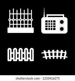 [IconsCount] panel vector set. With radio and fence icons in set