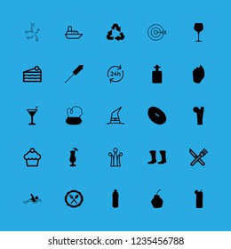 [IconsCount] party vector set. With boats, swimming icon and cocktail icons in set