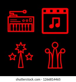 [IconsCount] performer vector set. With magic wand, clown and synthesizer icons in set