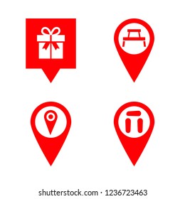 [IconsCount] pin vector set. With park pin, pins located and monument pin icons in set