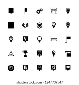 [IconsCount] place vector set. With pin in the map, winner and pins located icons in set