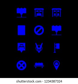 [IconsCount] poster vector set. With billboard, rest area pin and shop location icons in set