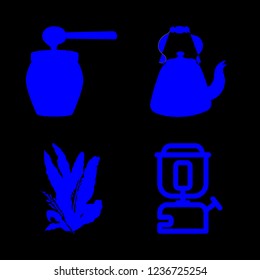 [IconsCount] pot vector set. With plant, honey and teapot icons in set