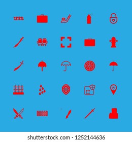 [IconsCount] protection vector set. With padlock, rains and hydrant icons in set