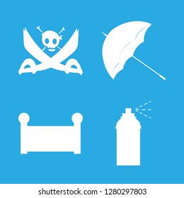 [IconsCount] protection vector set. With swords, umbrella and spray icons in set