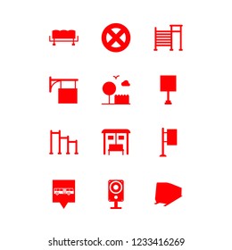 [IconsCount] public vector set. With park, bus stop and subway icons in set