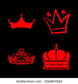 [IconsCount] queen vector set. With crown icons in set