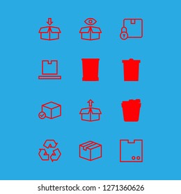 [IconsCount] recycling vector set. With bin, package and recycle icons in set