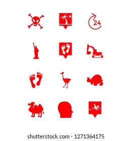 [IconsCount] sand vector set. With excavator, camel and monument icons in set