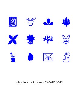[IconsCount] season vector set. With easter bunny, leaves and petal icons in set
