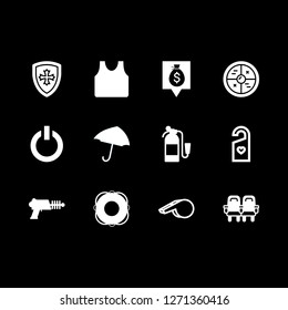 [IconsCount] security vector set. With doorknob, seat and fire extinguisher icons in set