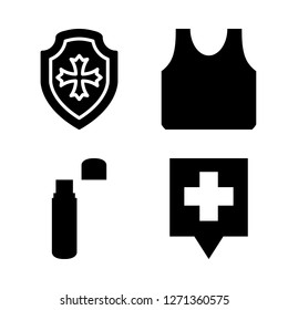 [IconsCount] security vector set. With hospital pin, shield and usb card icons in set
