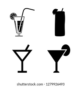 [IconsCount] shaker vector set. With cocktail and cocktails icons in set