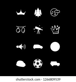 [IconsCount] shiny vector set. With crown, moon and christmas tree icons in set