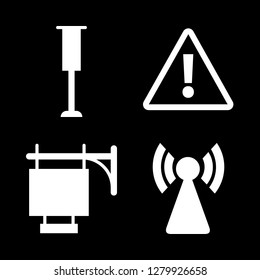 [IconsCount] signal vector set. With traffic light, sign and warning sign icons in set