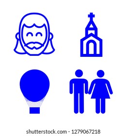 [IconsCount] silhouette vector set. With air war, wc sign and church icons in set