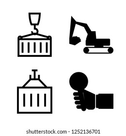[IconsCount] site vector set. With excavator, search and crane icons in set