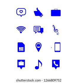 [IconsCount] smartphone vector set. With wifi sign, chat and luggage location icons in set