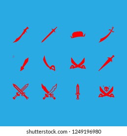[IconsCount] soldier vector set. With swords, sword and warrior cap icons in set