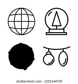 [IconsCount] sphere vector set. With snow globe, moon and globe icons in set