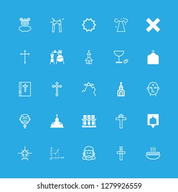 [IconsCount] spiritual vector set. With church sign, church icon and church icons in set