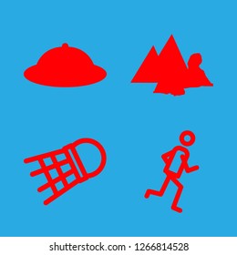 [IconsCount] sport vector set. With badminton, running and cap icons in set