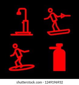 [IconsCount] spray vector set. With water ski, shower and fire extinguisher icons in set
