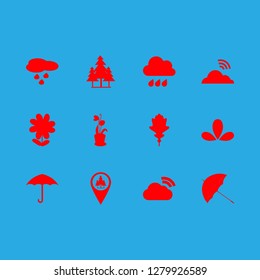 [IconsCount] spring vector set. With forest, cloud and flower icons in set