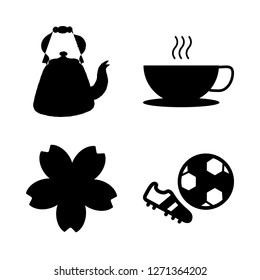 [IconsCount] tea vector set. With teapot, wold cup and chamomile icons in set