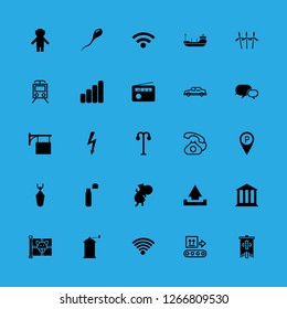 [IconsCount] technology vector set. With signal, telephone and streetlight icons in set