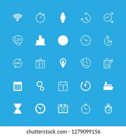 [IconsCount] time vector set. With stopwatch, new years eve and wifi sign icons in set