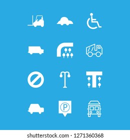 [IconsCount] traffic vector set. With streetlight, pins parking and truck icons in set