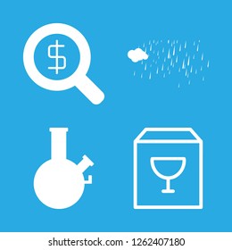 [IconsCount] transparent vector set. With flask, magnifier and fragile icons in set