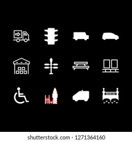 [IconsCount] transportation vector set. With streetlight, city and bus icons in set