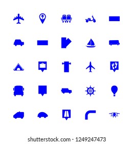 [IconsCount] trip vector set. With bus, camping tent and moto icons in set