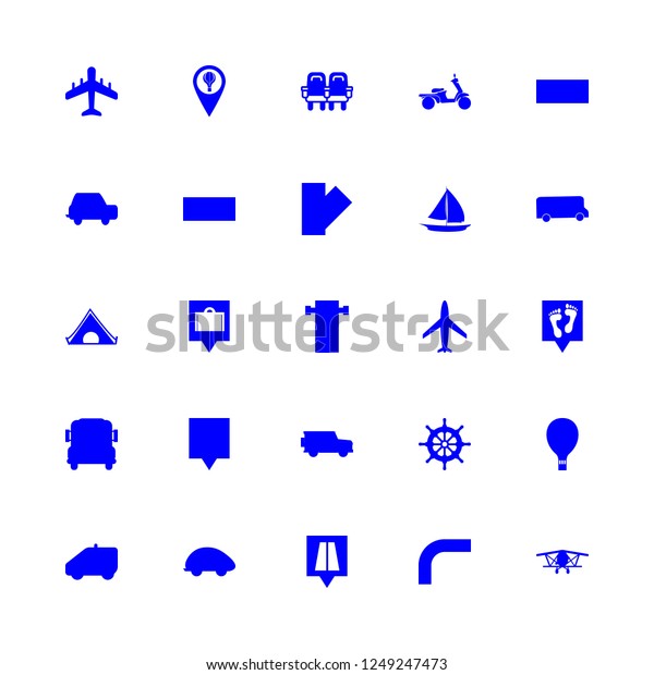 [IconsCount] trip vector set. With bus, camping tent
and moto icons in
set