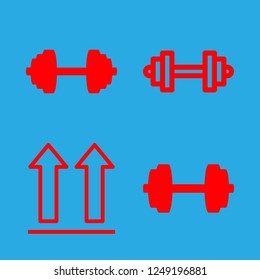 [IconsCount] two vector set. With dumbbell, dumbbells and side up icons in set