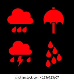 [IconsCount] umbrella vector set. With rains and rain icons in set