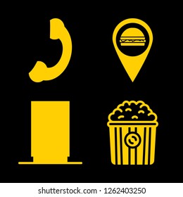 [IconsCount] unhealthy vector set. With vending machine, smoking pipe and popcorn icons in set