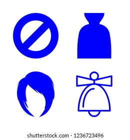 [IconsCount] up vector set. With bell, bag and woman hair icons in set