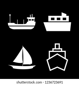 [IconsCount] vessel vector set. With ferry, ship and boat icons in set