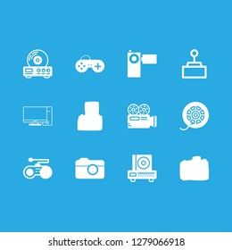 [IconsCount] video vector set. With computer, camera and joystick icons in set