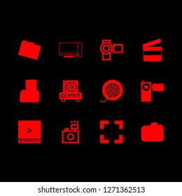 [IconsCount] video vector set. With film reel, camera video and film icons in set