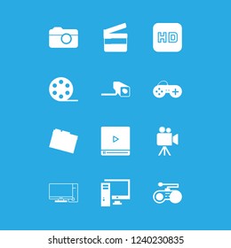 [IconsCount] video vector set. With gamepad, video player and hd icons in set