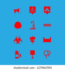 [IconsCount] wall vector set. With loudspeaker, hole and shower icons in set